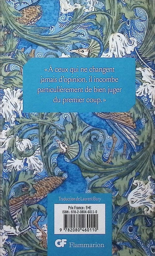Quatrième de couverture de « Orgueil et préjugés »