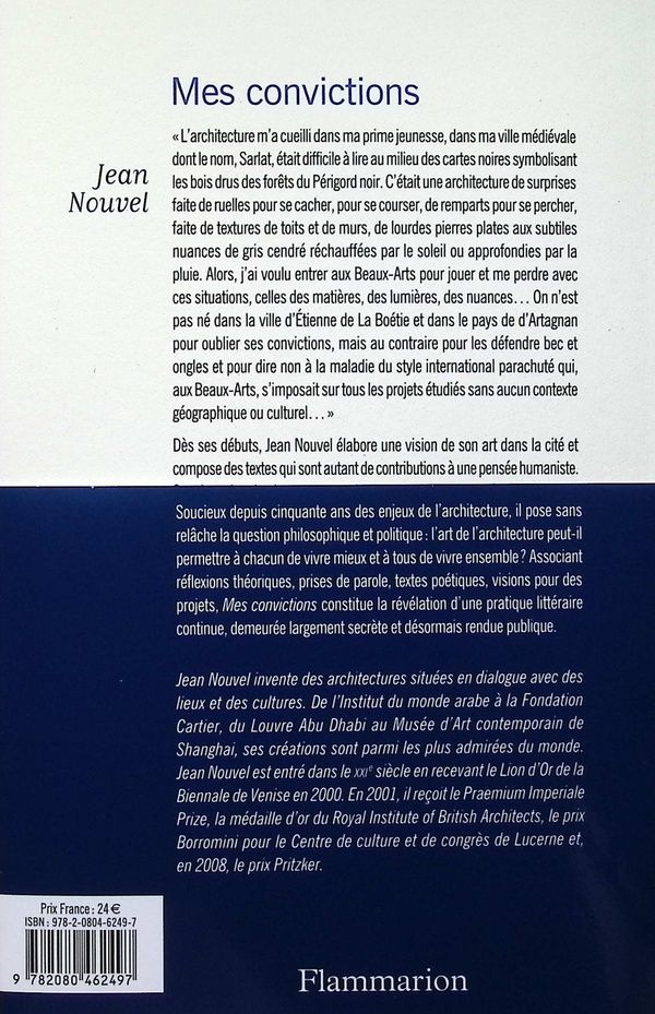 Quatrième de couverture de « Mes convictions »