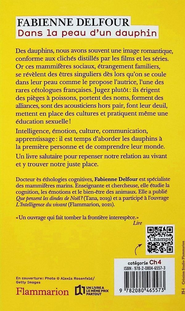 Quatrième de couverture de « Dans la peau d'un dauphin »