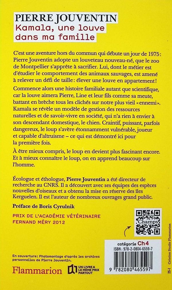 Quatrième de couverture de « Kamala, une louve dans ma famille »