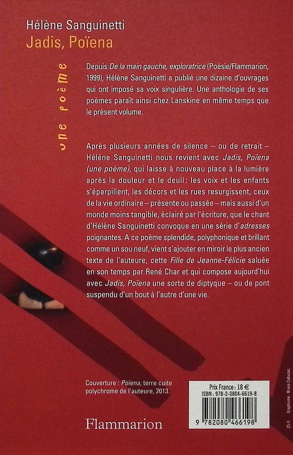 Quatrième de couverture de « Jadis, Poïena : une poème »