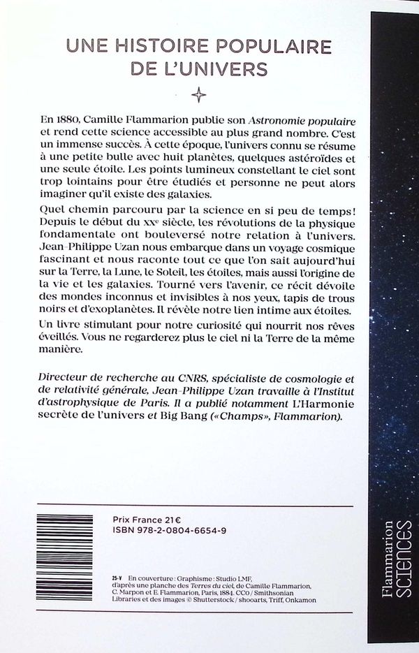 Quatrième de couverture de « Une histoire populaire de l'Univers »