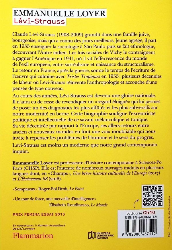 Quatrième de couverture de « Lévi-Strauss »