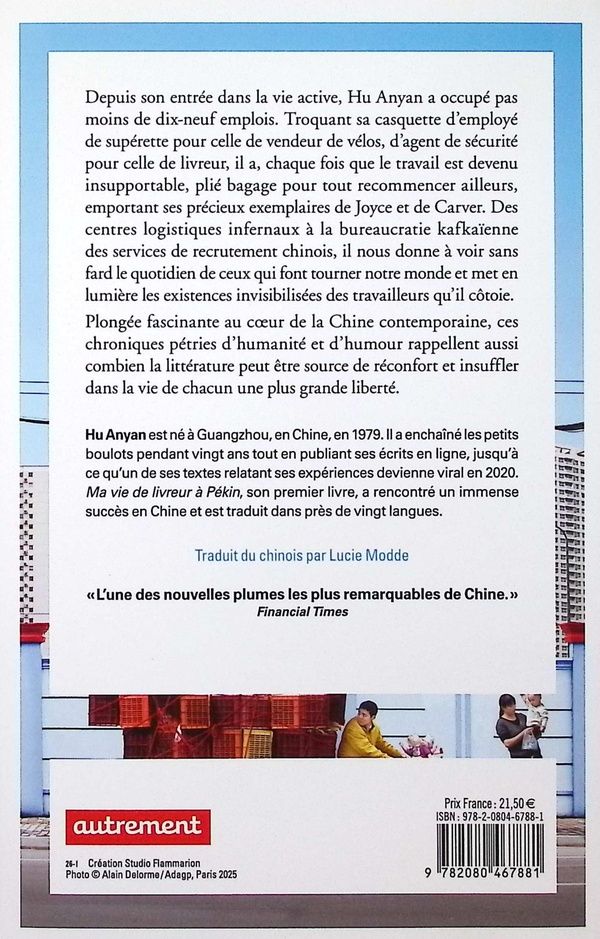 Quatrième de couverture de « Ma vie de livreur à Pékin »