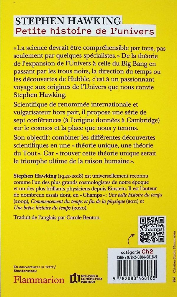 Quatrième de couverture de « Petite histoire de l'Univers : du big bang à la fin du monde »