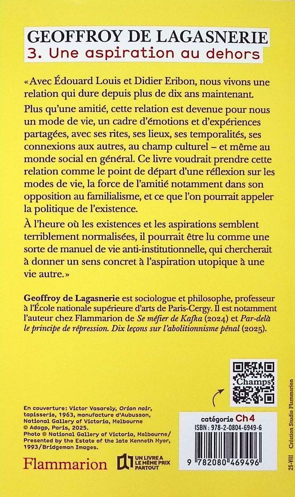 Quatrième de couverture de « 3 : une aspiration au dehors »