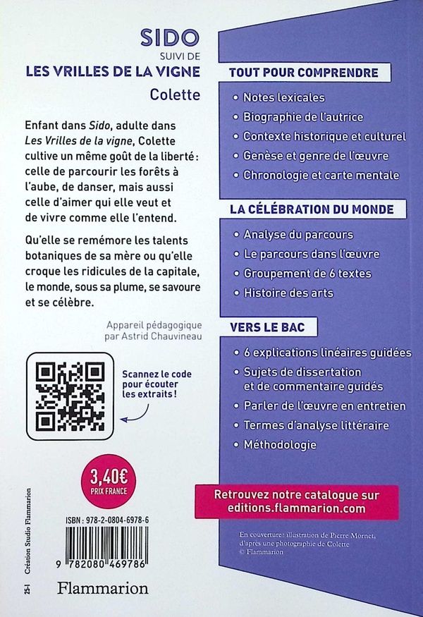 Quatrième de couverture de « Sido »