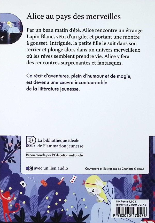 Quatrième de couverture de « Alice au pays des merveilles »