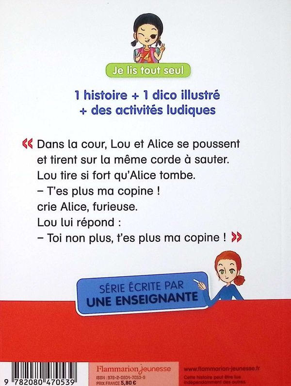 Quatrième de couverture de « T'es plus ma copine ! »