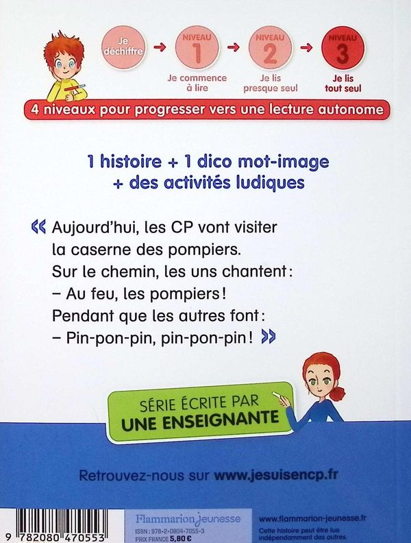Quatrième de couverture de « Chez les pompiers »