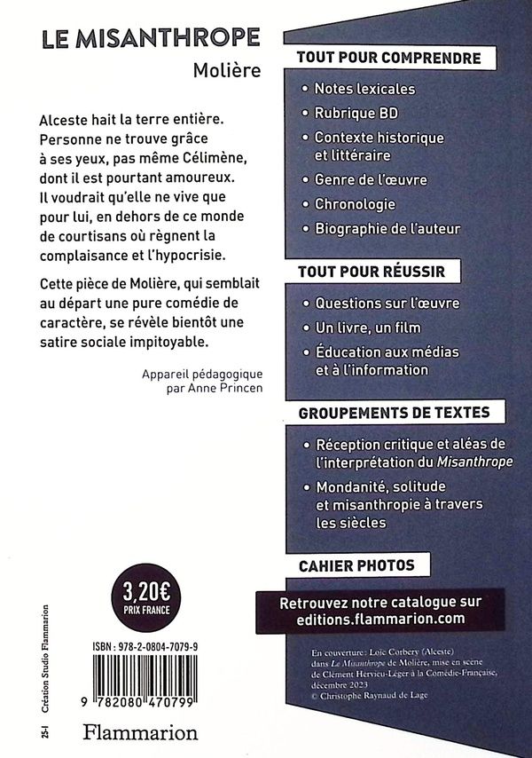 Quatrième de couverture de « Le misanthrope »
