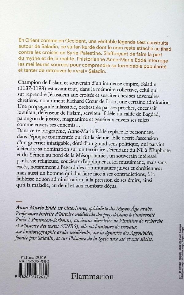 Quatrième de couverture de « Saladin »