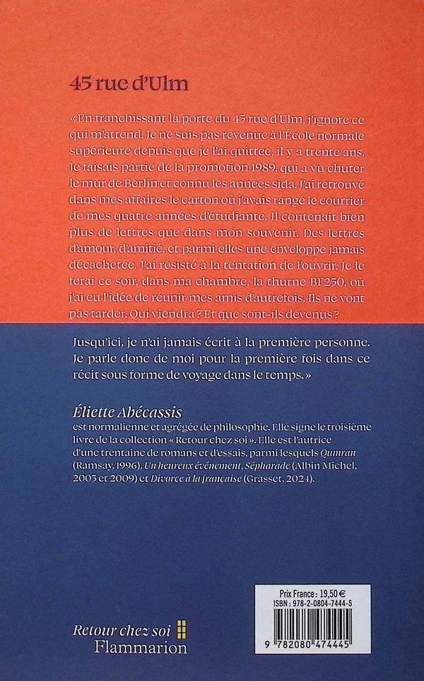 Quatrième de couverture de « 45 rue d'Ulm »