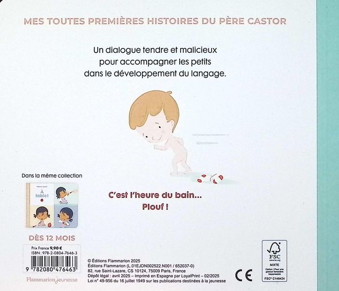 Quatrième de couverture de « Au bain ! »