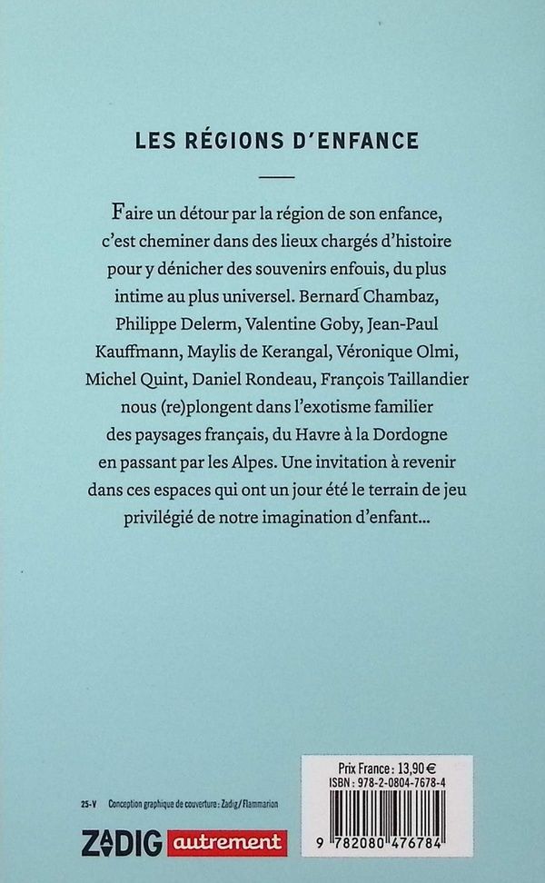 Quatrième de couverture de « Régions d'enfance »