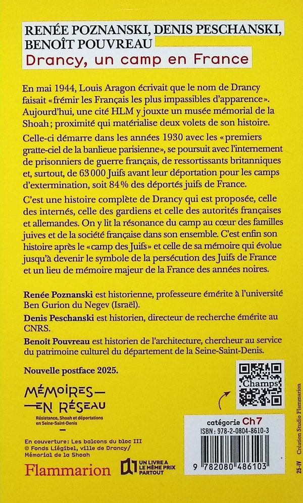 Quatrième de couverture de « Drancy : un camp en France »