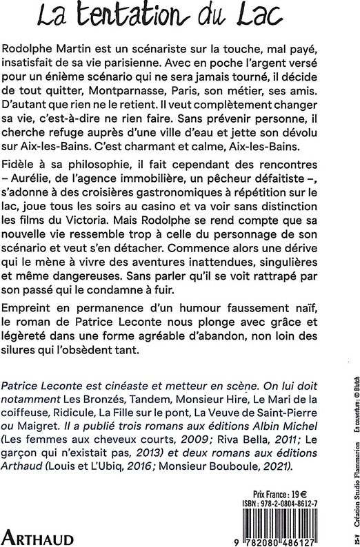 Quatrième de couverture de « La tentation du lac : roman »