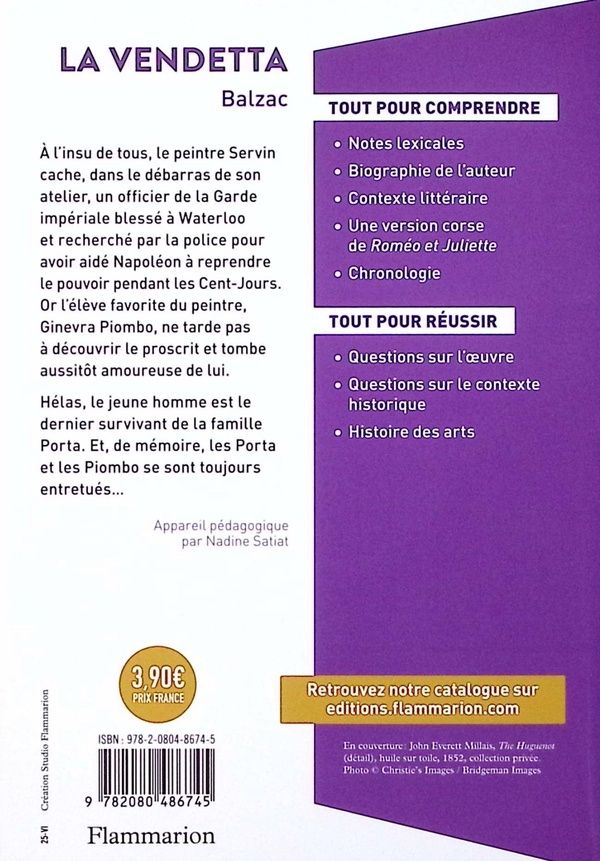 Quatrième de couverture de « La vendetta »