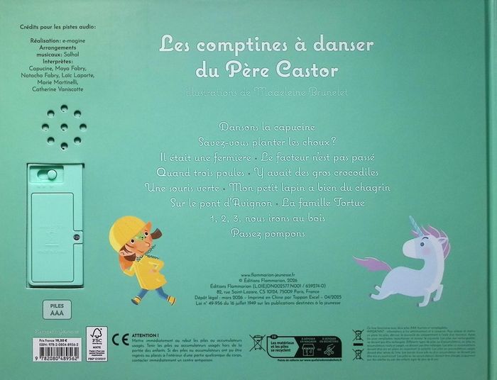 Quatrième de couverture de « LES COMPTINES A DANSER DU PERE CASTOR - MON LIVRE A ECOUTER »
