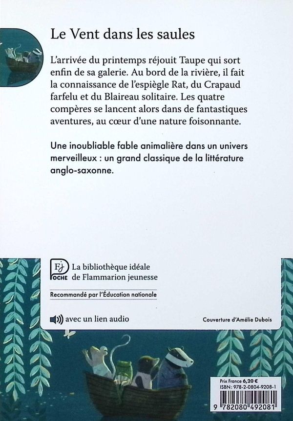Quatrième de couverture de « Le vent dans les saules »