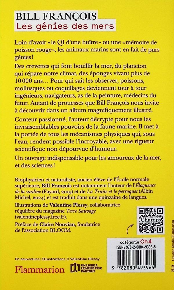 Quatrième de couverture de « Les génies des mers : quand les animaux marins défient les sciences »