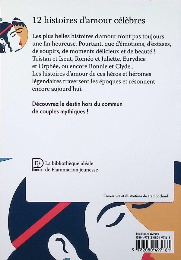 Quatrième de couverture de « 12 histoires d'amour célèbres »