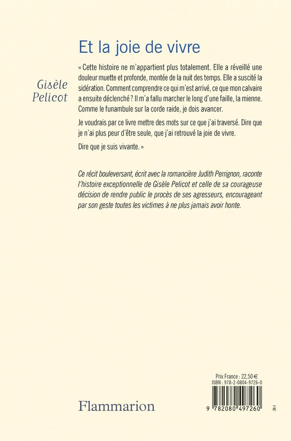Quatrième de couverture de « ET LA JOIE DE VIVRE »