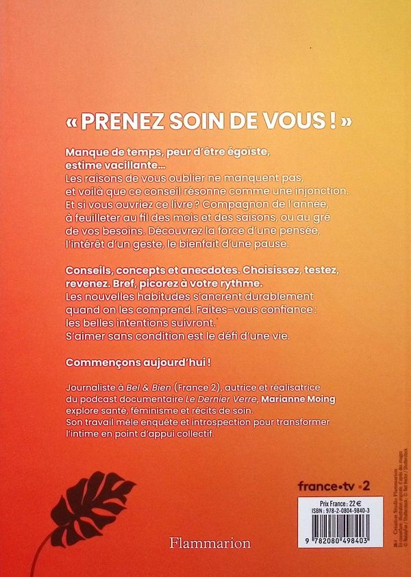 Quatrième de couverture de « Une année bel & bien : 12 mois pour prendre soin de soi »