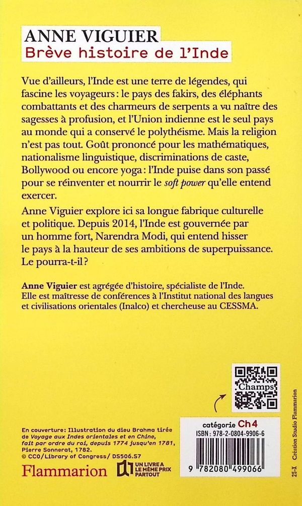 Quatrième de couverture de « Brève histoire de l'Inde : du pays des mille dieux à la puissance mondiale »