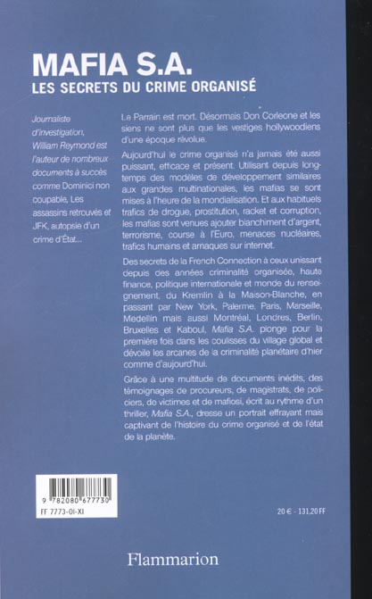Quatrième de couverture de « MAFIA S.A. - LES SECRETS DU NOUVEAU CRIME ORGANISE »