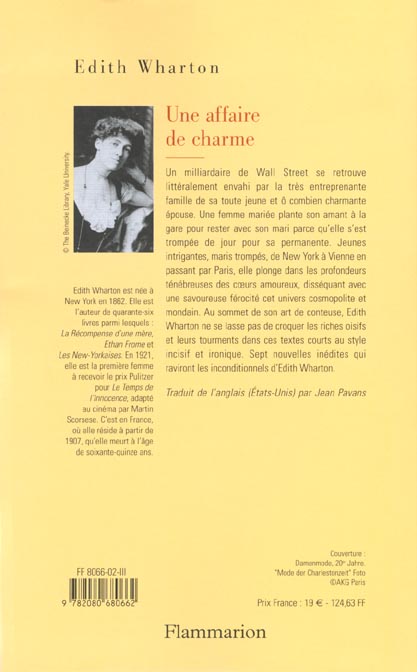 Quatrième de couverture de « Une affaire de charme »