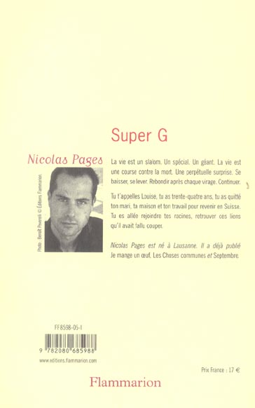 Quatrième de couverture de « SUPER G »
