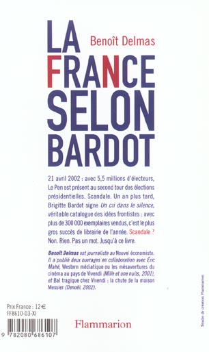 Quatrième de couverture de « LA FRANCE SELON BARDOT - PAMPHLET »