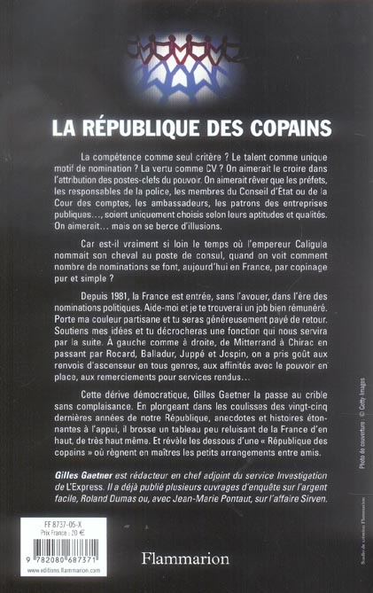 Quatrième de couverture de « LA REPUBLIQUE DES COPAINS »