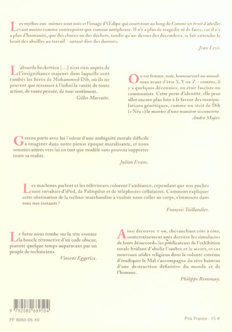 Quatrième de couverture de « L'ATELIER DU ROMAN - FANATISME, TERRORISME ET AUTRES MATIERES ROMANESQUES »