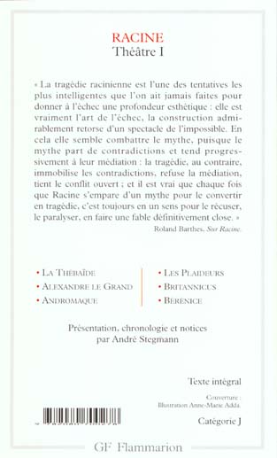 Quatrième de couverture de « THEATRE - VOL01 »