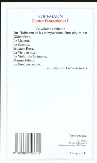 Quatrième de couverture de « CONTES FANTASTIQUES - VOL01 »