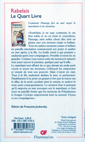Quatrième de couverture de « LE QUART LIVRE - NOUVELLE EDITION »