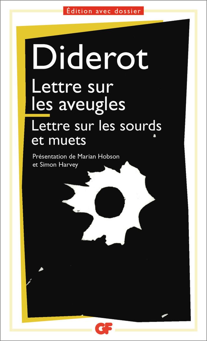 Couverture du livre « LETTRE SUR LES AVEUGLES A L'USAGE DE CEUX QUI VOIENT - LETTRE SUR LES SOURDS ET LES MUETS A L'USAGE » de Denis Diderot, librairie Les Contes Infusés à Corte