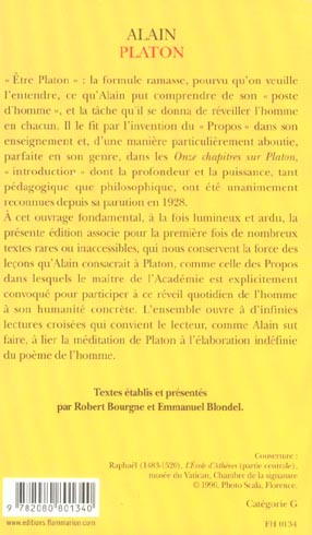 Quatrième de couverture de « PLATON »