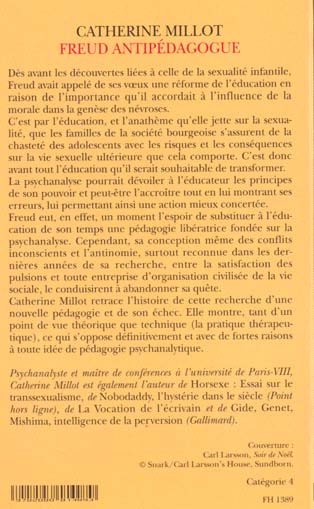 Quatrième de couverture de « FREUD ANTI-PEDAGOGUE »