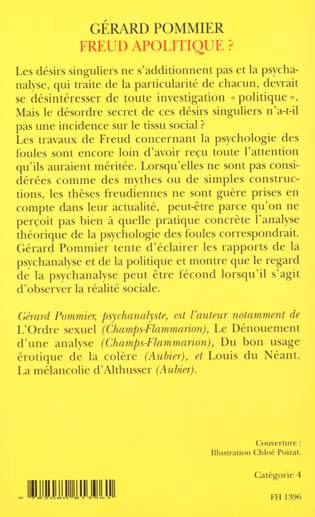 Quatrième de couverture de « FREUD APOLITIQUE ? »