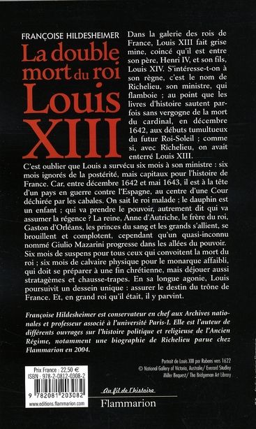 Quatrième de couverture de « LA DOUBLE MORT DU ROI LOUIS XIII »