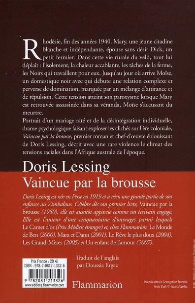 Quatrième de couverture de « VAINCUE PAR LA BROUSSE »