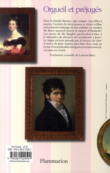 Quatrième de couverture de « Orgueil et préjugés »