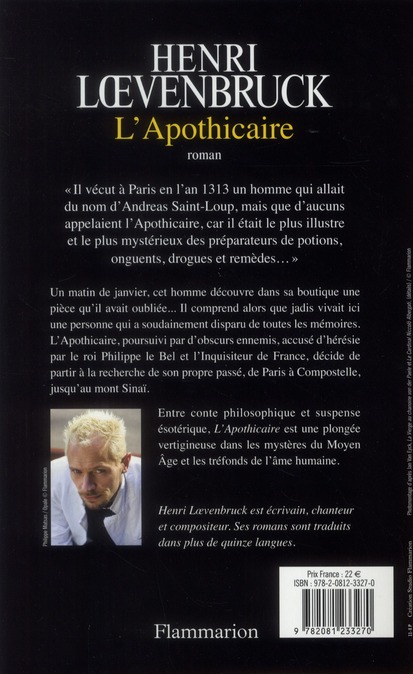 Quatrième de couverture de « L'apothicaire : roman »