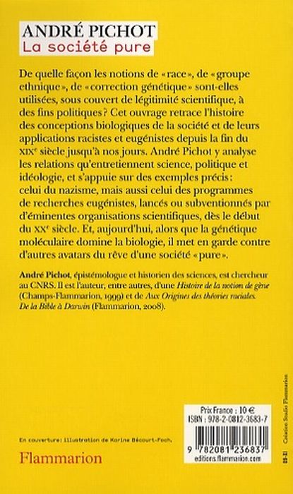 Quatrième de couverture de « LA SOCIETE PURE - DE DARWIN A HITLER »