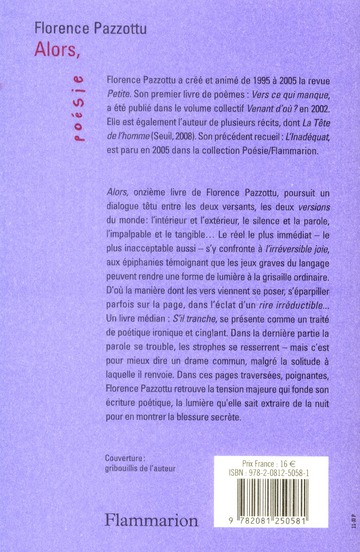 Quatrième de couverture de « ALORS, »