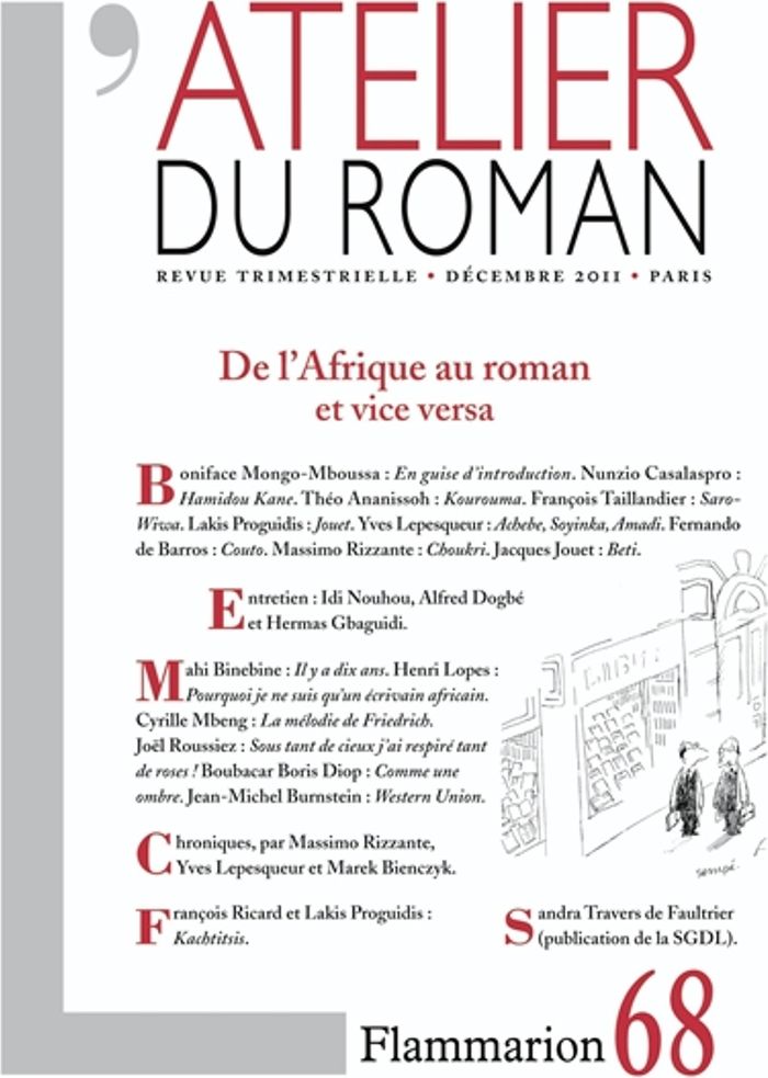 Couverture du livre « L'ATELIER DU ROMAN - DE L'AFRIQUE AU ROMAN ET VICE-VERSA » de Collectif, librairie Les Contes Infusés à Corte