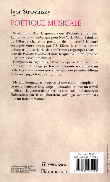 Quatrième de couverture de « POETIQUE MUSICALE »